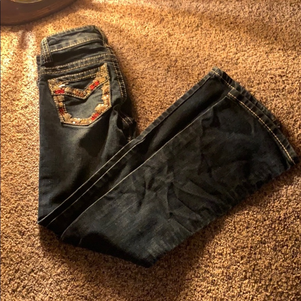 Cute girl jeans boot cut